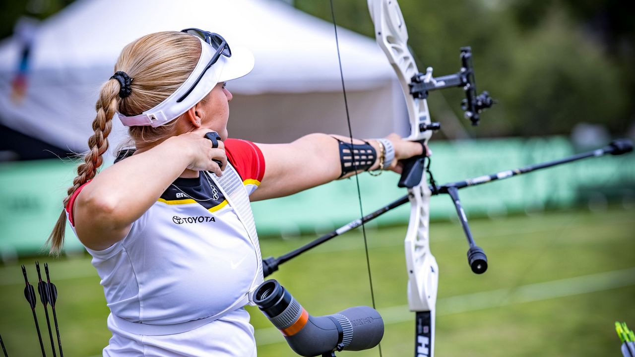 Foto: World Archery / Katharina Bauer gewann bei der EM in Essen 2x Gold und 1x Bronze und will auch bei der EM in Antalya vorne angreifen.